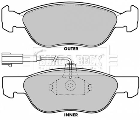 BORG & BECK Комплект тормозных колодок, дисковый тормоз BBP1387